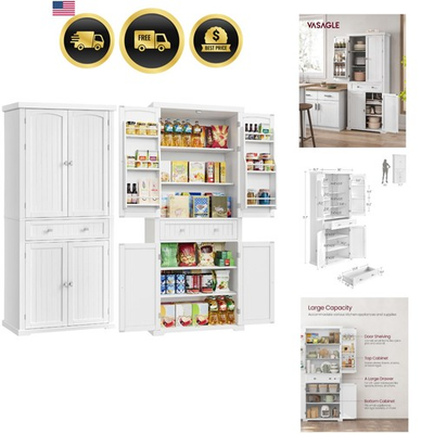 #ad #ad Pantry Cabinet 71.7 Inch High Freestanding Tall Cupboard Storage Cabinet wit... $419.10