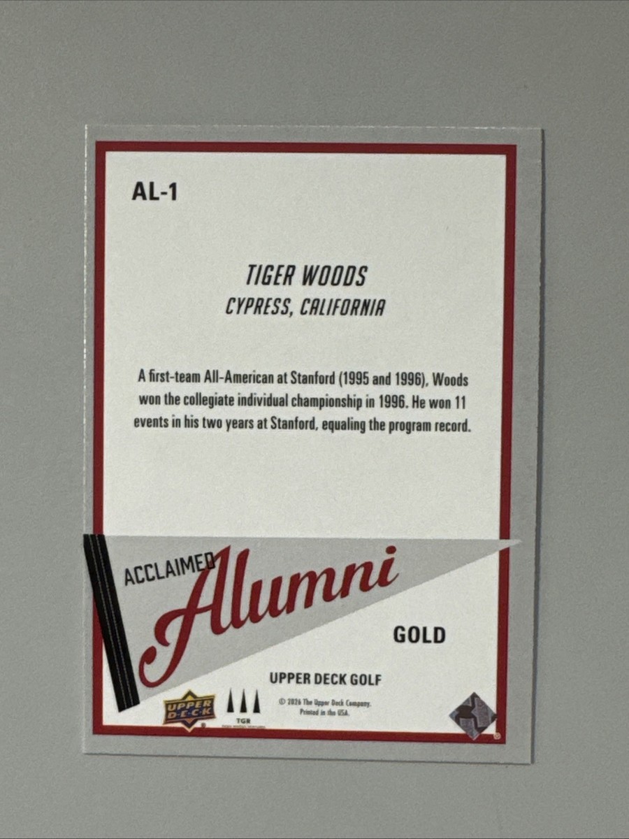 2026 Upper Deck Golf Tiger Woods Acclaimed Alumni Gold | eBay