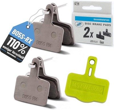 2er Set SHIMANO Scheibenbremsbeläge Blister B05S-RX + Bleedblock