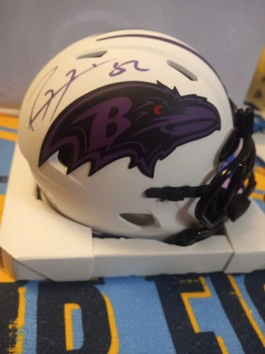 Ray Lewis Signed Baltimore Ravens Lunar Eclipse Mini Football Helmet (Radke