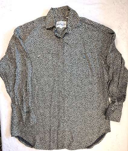 Perry Ellis, Vtg 90s Perry Ellis America shirt small rayon chain link print Streetwear Mob Wi