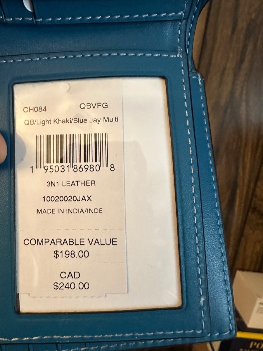 NWT Coach 3 In 1 Wallet With Coach Stamp in Refined Calf Leather