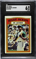 1972 Topps Baseball Reggie Jackson In Action #436 SGC 6