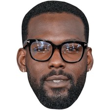Kofi Siriboe Beard Celebrity Mask, Flat Card Face, Fancy Dress Mask