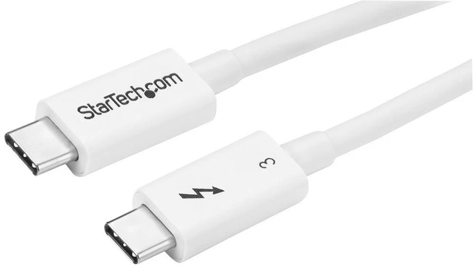 STARTECH - Kabel Thunderbolt 3 (USB-C) 40Gbps Male ke Male, 0.5m Putih - Image 1 of 1