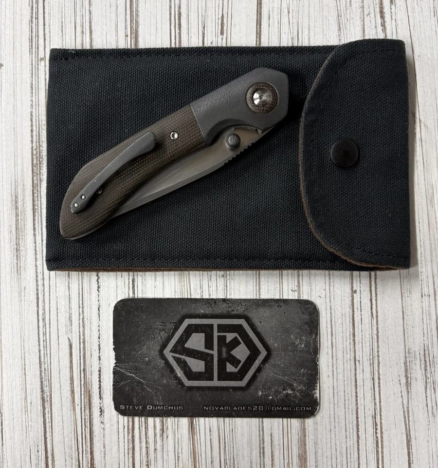 SDKnives (Steve Dumchus) carboneto marrom Micarta ácido lavado CPM154 - Imagem 4 de 4