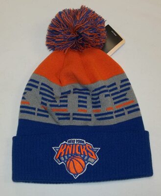 NBA New York Knicks Adidas Adult Cuffed Pom Winter Knit Hat Cap Beanie NEW!