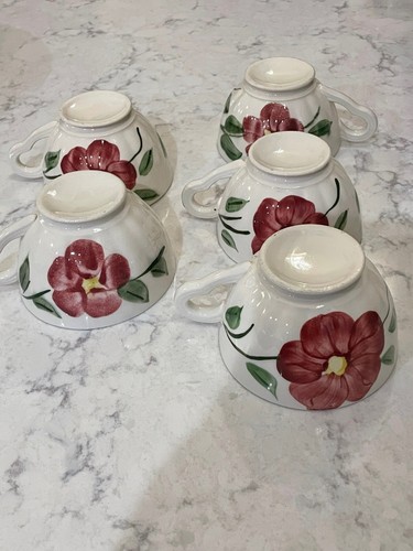 Blue Ridge Southern Pottery Floral - Set of 5 teacups and 8 saucers - Picture 10 of 16