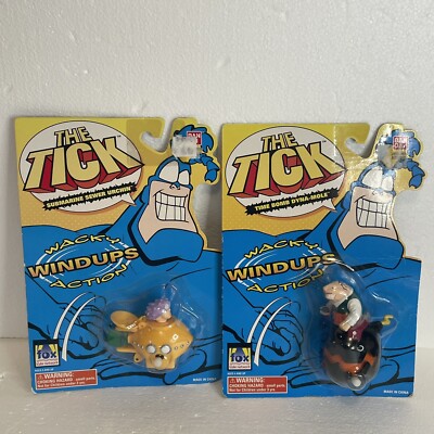 The Tick Action Figure Set Submarine Sewer Urchin & Time Bomb Dyna-Mole 1995