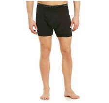 RoundTree Yorke 2 Pairs Men's Cotton Knit Boxer Brief Black, Big, Size 50.