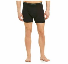 RoundTree&Yorke 2 Pairs Men's Cotton Knit Boxer Brief Black, Big, Size 50.
