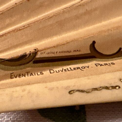 Antiguo Abanico de Mano Eventails Duvelleroy Paris Hotel Knickerbocker Firmado Mathorel - Imagen 3 de 21