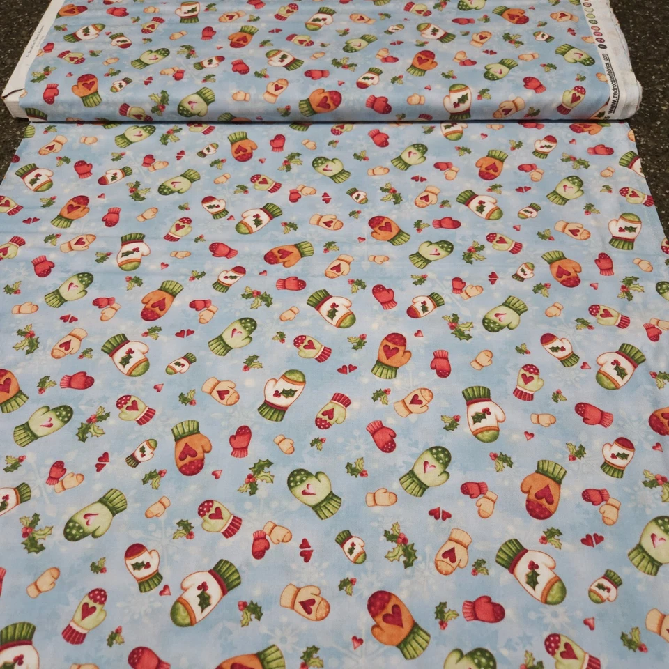 Abrazos y Acebo por Kelly Mueller Gallo Rojo Navidad Mitones Copo de Nieve Azul Foto 3 de 3