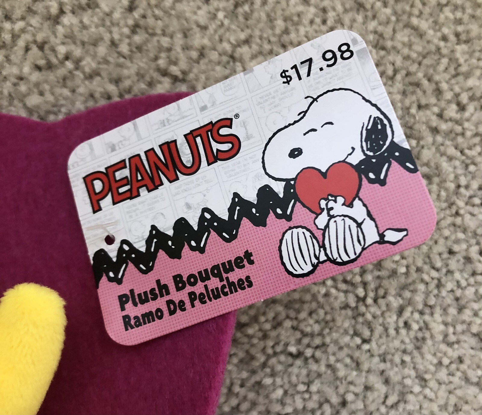 NEUF 2024 Peanuts Snoopy Woodstock peluche bouquet SaintValentin