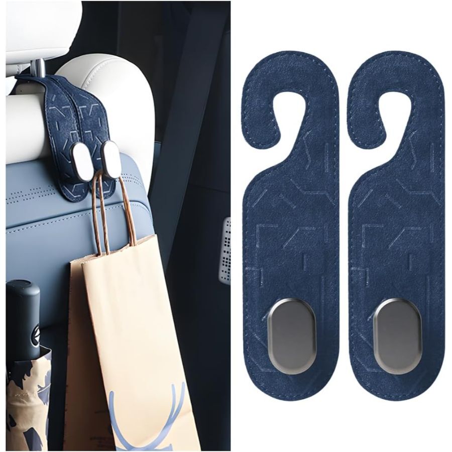 2PCS Car Seat Headrest Hooks - Multifunctional Storage Hangers for Car Interior Organization