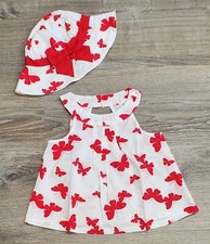 Janie and Jack Vintage Chic Butterfly Pleated Top Size 3  Sunhat Size 2T-3