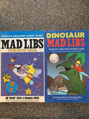Mad Libs Lot Of 2: World's Greatest Party Game Mad Libs and Dinosaur Mad Libs