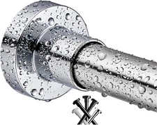 BRIOFOX Polished Stainless Steel Shower Curtain Never Rust Tension Rod 43-73 In