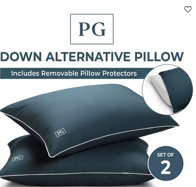 Pillow Guy Navy Teal Down Alternative 2 Pillows Size King- Soft pillows - Image 2 of 3