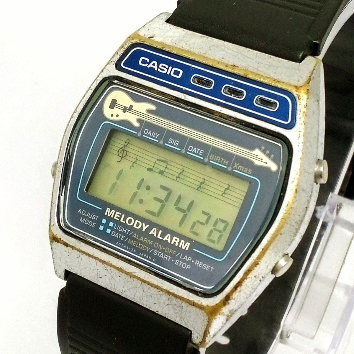 Casio Quartz M-321 Melody Alarm Guitar 82 Vintage Men's Watch