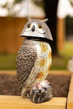 Garden Bird Deterrent Decoy Pest Control Swivel Head Owl Outdoor Decor Repeller