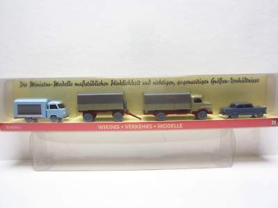 Wiking PMS Set Verkehrsmodelle ''16'' Borgward VK-Wagen-MB L 1113 LZG-Opel Rekord