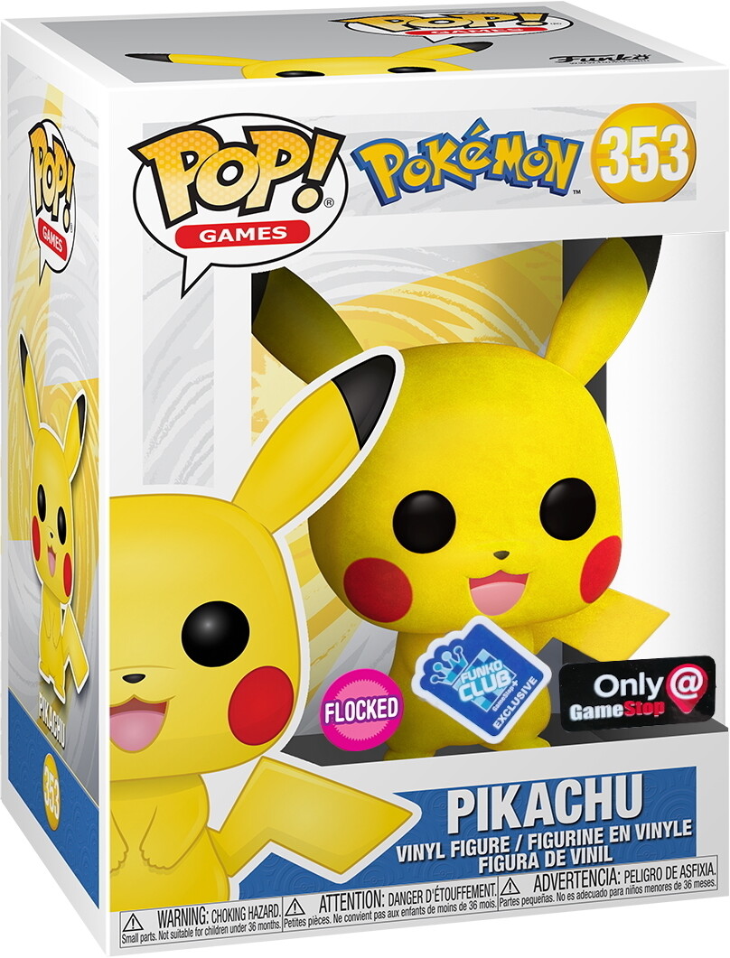 希少Funko POP ピカチュウ353 Flocked GameStop限定 Pokemon - Pikachu 353 Flocked Funko Club Exclusive Only Gamestop