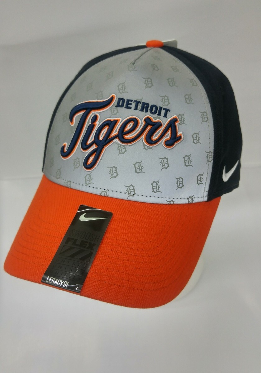 MLB Detroit Tigers Baseball Nike Cap Hat Legacy 91 True Swoosh Flex Orange  NWT