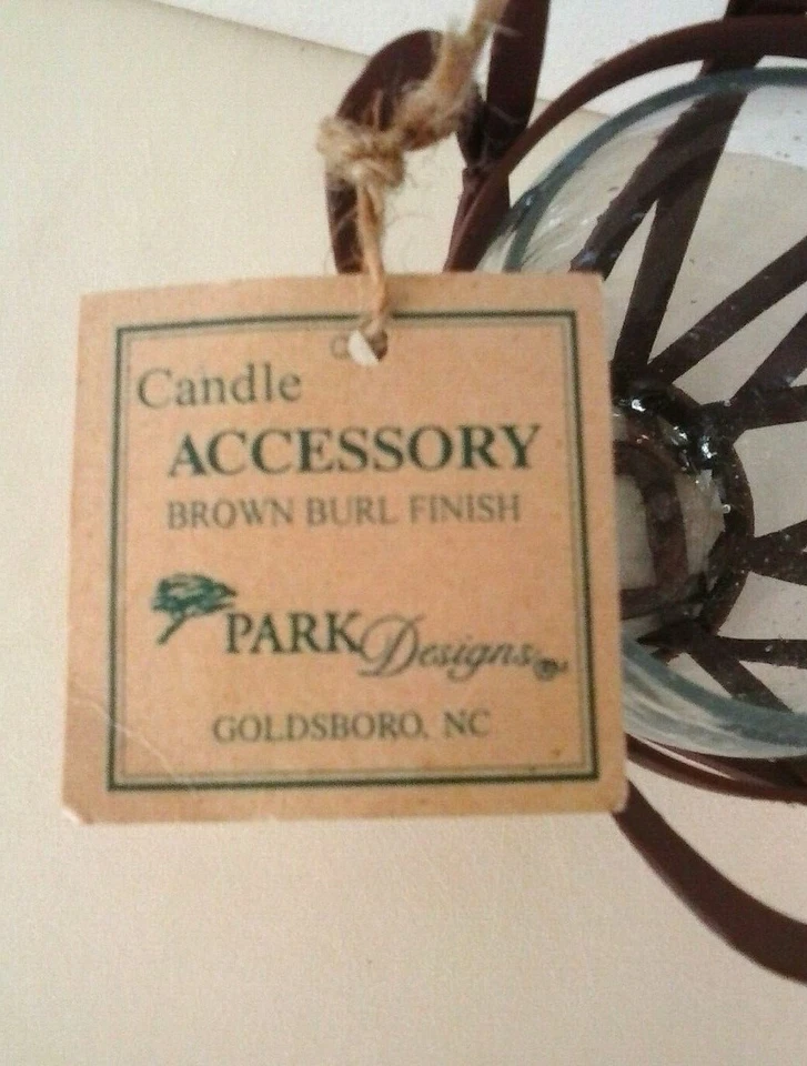 Nuevo candelabro rústico de vidrio burbuja con borde festoneado de metal para granja Foto 2 de 4