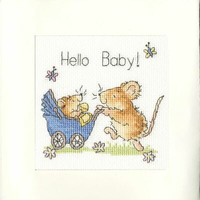 Hallo Baby Grußkarte Kreuzstich Set von Bothy Threads