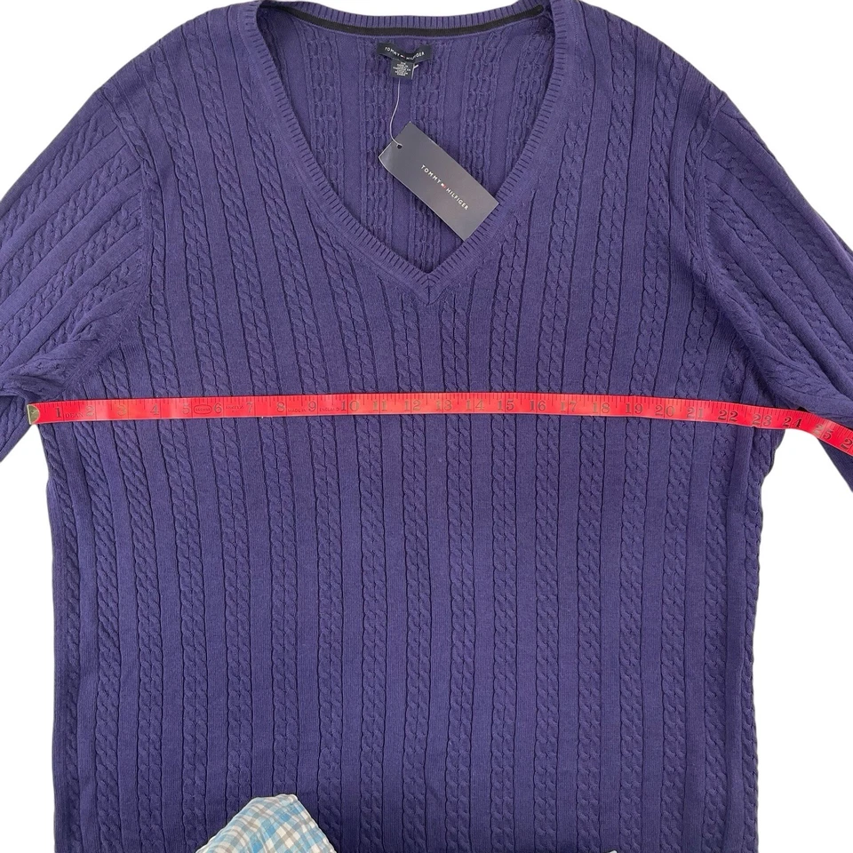 Nuevo con etiquetas Suéter Tommy Hilfiger Mujer 3X Púrpura Cable Tejido Pescadores Foto 4 de 4