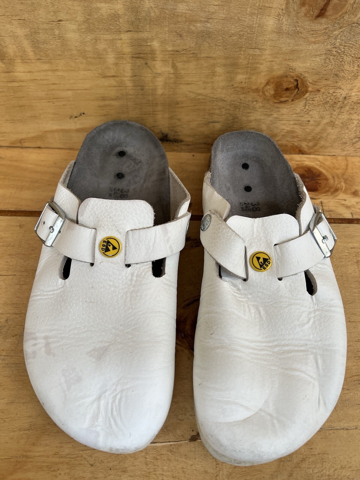 Birkenstock Leather Boston White Comfort Clogs EU 38/ US Men