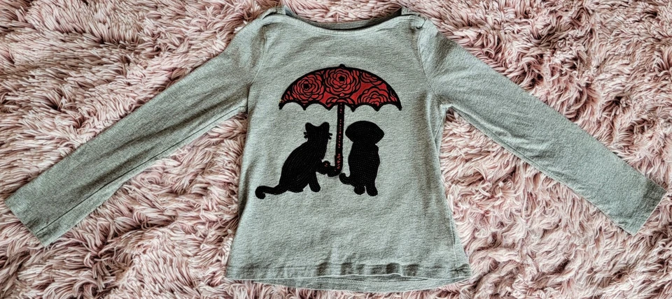 Top gris L/S con lentejuelas para niña talla 5/6 Foto 2 de 4