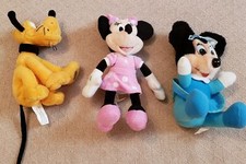 Disney Plush Lot, Mickey Mouse, Minnie Mouse and Pluto 8 Inches