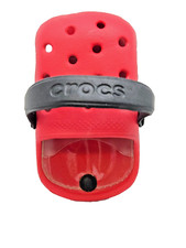 Unique Crocs Clip-on Case/Holder - Red w/ logos - Back belt clip - ID pocket Vtg