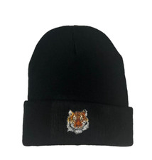Brand New Black Printed Tiger Knit Beanie Winter Hat