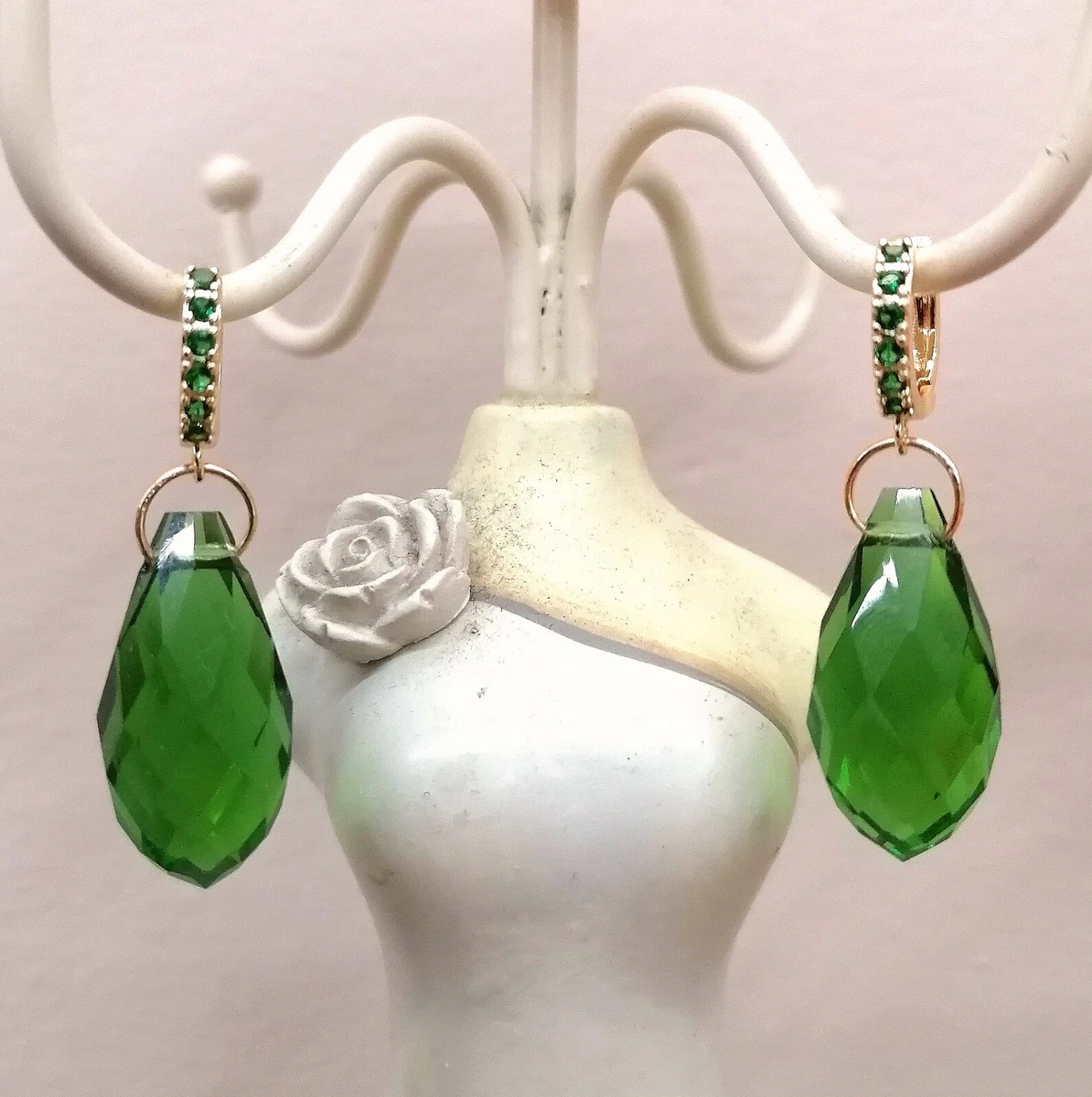 Orecchini in chainmail con cristalli verdi - Gioielli - Orecchini