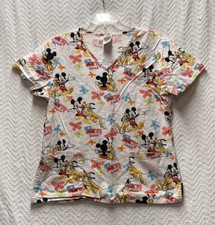Disney Mickey and Goofy Size Small Scrub Top I Love My Best Friend