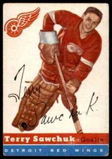 1954-55 TOPPS TERRY SAWCHUK EX+ DETROIT RED WINGS #58