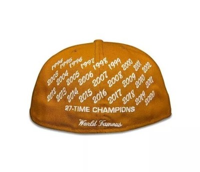Supreme Champions Box Logo New Era Hat Fitted Cap Hat Wheat SS21 7 