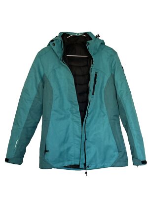 Killtec Hooded Waterproof Windproof Breathable Mid-Length Blue Jacket US 4