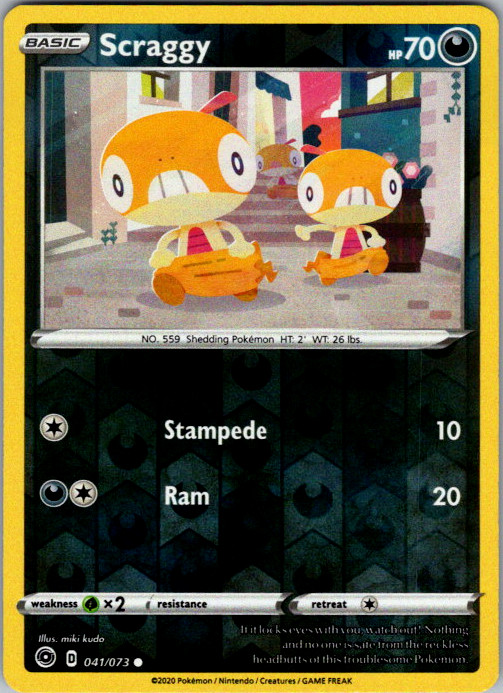 Scraggy 041/073 Champions Path Reverse Holo Pokemon TCG NM