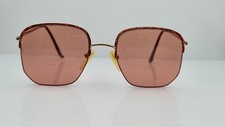 Vintage Logo Paris 176-00 204 Gold Burgundy Oval Half Rim Sunglasses FRAMES ONLY