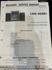 ORIG. SHARP CMS-46 CMS-46 BK CMS46 BK Repair  Service Manual ORIGINAL 