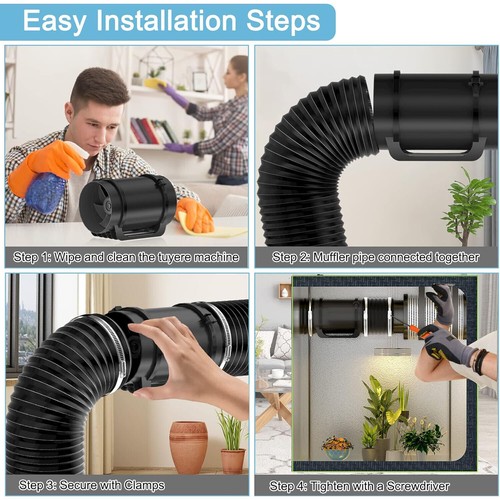Ø100/125/150mm Abluftschlauch Alu/PVC Schlauch Flexrohr Lüftungsrohr Klimaanlage - Bild 10 von 14