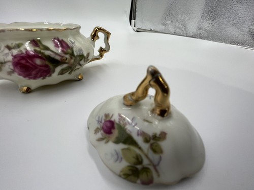 Vintage Japanese Hand Painted Iridescent Luster Creamer Delicate Gold Trim - Picture 3 of 4