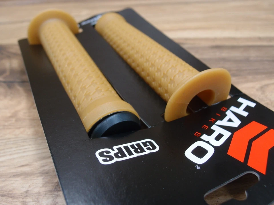 Empuñaduras de manillar BMX 1997 HARO empuñaduras de brida alta Haro Stitch Gum miel Foto 4 de 4