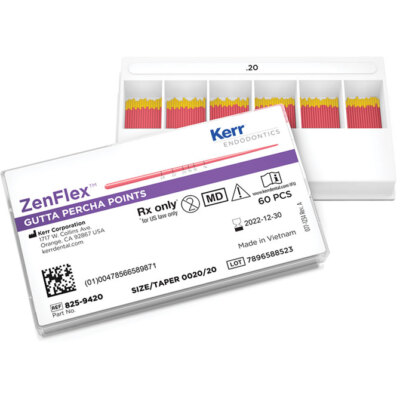 Endodontic ZenFlex Gutta Percha Points By Kerr (50/Pack)