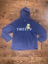 Looney Tunes Tweety Bird Jacket Hoodie w/ Hood, Full Zip Youth Medium
