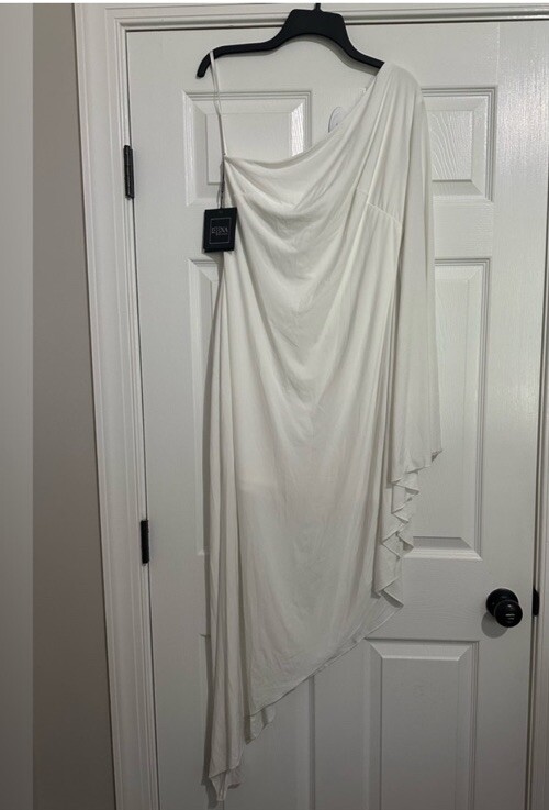 Mac Duggal ONE SHOULDER ASYMMETRICAL HEM FLOWY DRESS | eBay